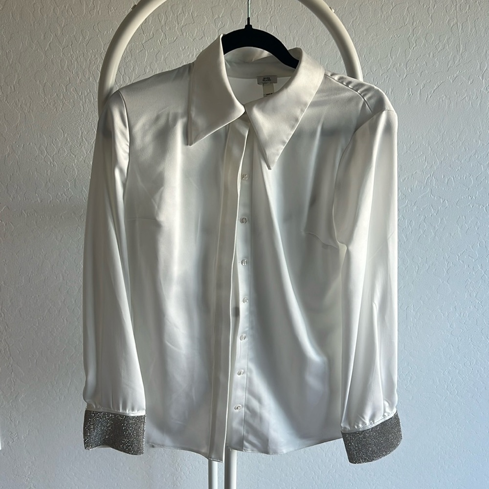 River Island Crystal Cuff Button Up